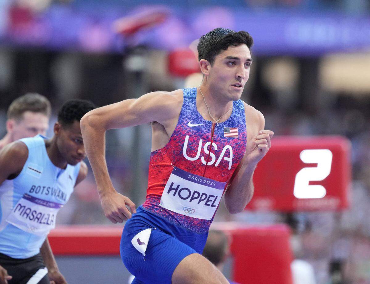 Bryce Hoppel (USA) in the men’s 800m final during the Paris 2024 Olympic Summer Games at Stade de France on Aug. 10, 2024.