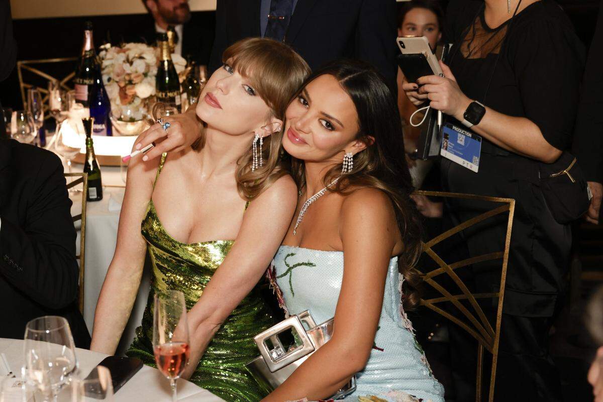 Taylor Swift sat with friend Keleigh Sperry at the Golden Globes on Sunday.