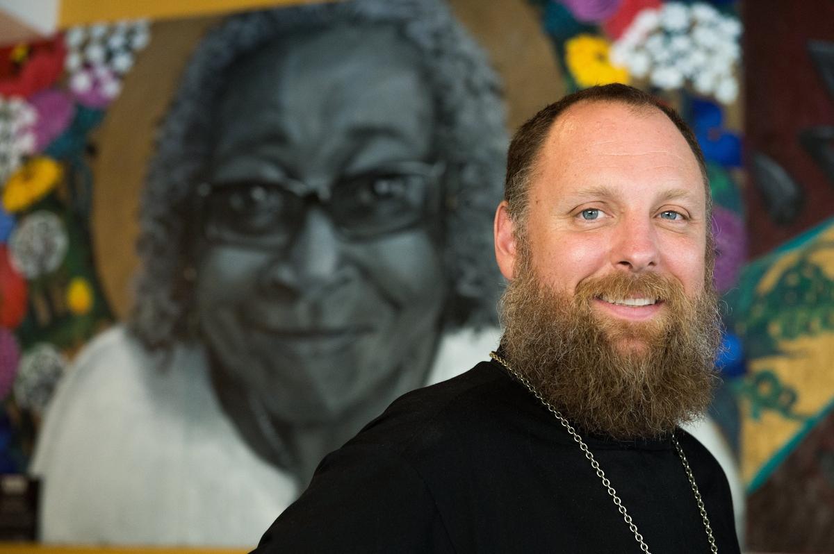 Father Justin Mathews, executive director of Reconciliation Services in Kansas City, hopes Thelma’s Kitchen will bring community together and transform Troost Ave from a dividing line to a gathering place.