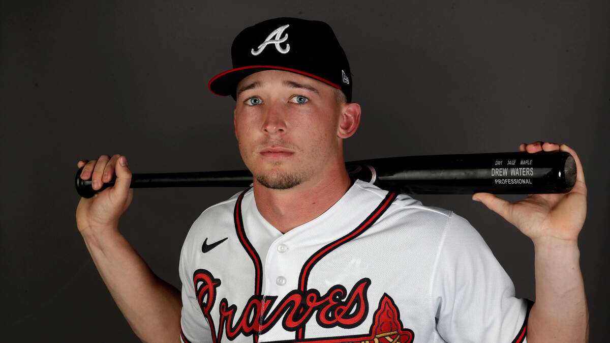 The Atlanta Braves are reportedly trading minor-leaguer Drew Waters, shown in a 2020 file photo, to the Kansas City Royals.