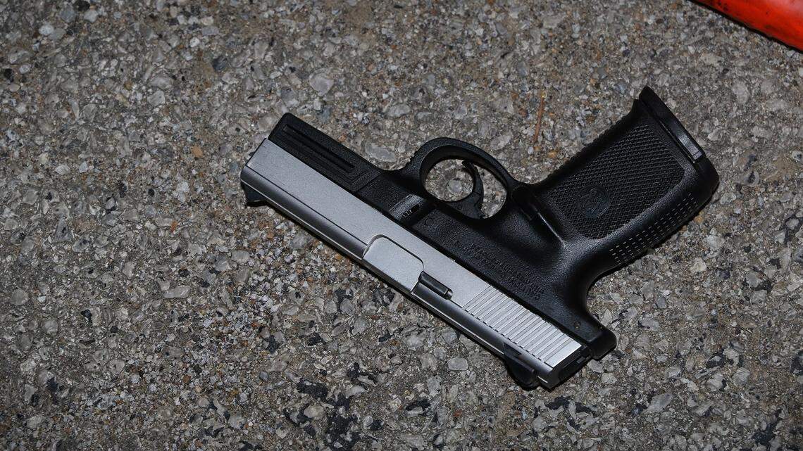 Independence police provided this photo of the pistol that was at the scene of the shooting and recovered by the department’s Crime Scene Technicians.