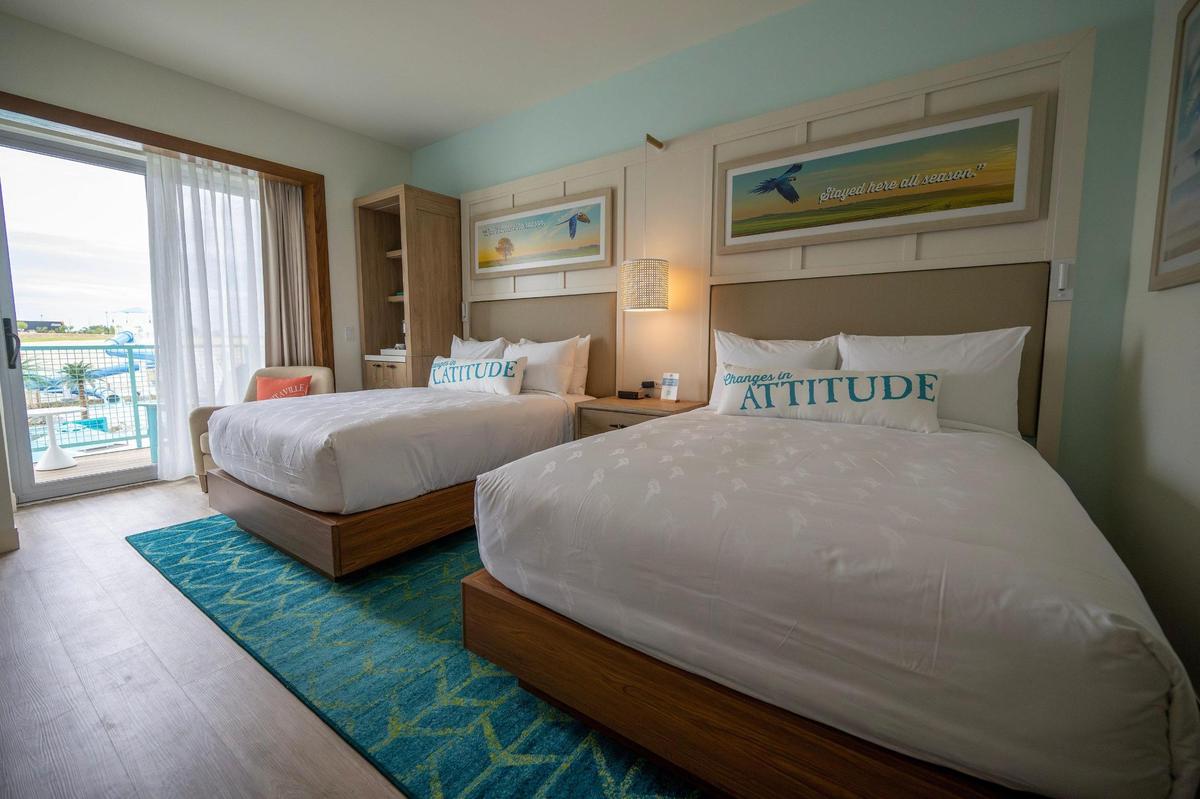 A two-bedroom suite is seen at Margaritaville Hotel on Tuesday, June 17, 2025, in Kansas City, Kansas.