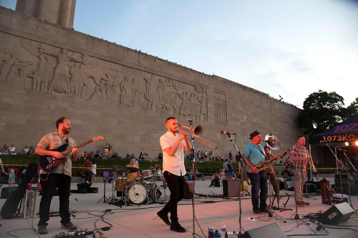 The Grand Marquis band entertained visitors at the Great Balloon Glow at the National World War I Museum and Memorial and Memorial Saturday, August 20, 2022.
