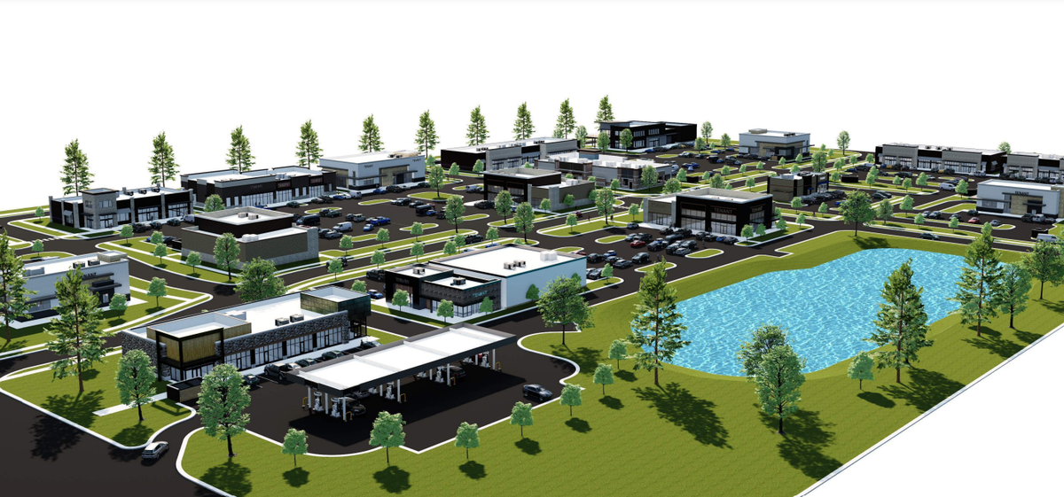 The proposed Schlagel Farms development, at the southeast corner of 175th Street and Pflumm Road, would include 300 apartments, 150 townhomes, retail, restaurants and an event center on 74 acres of undeveloped land.&nbsp;