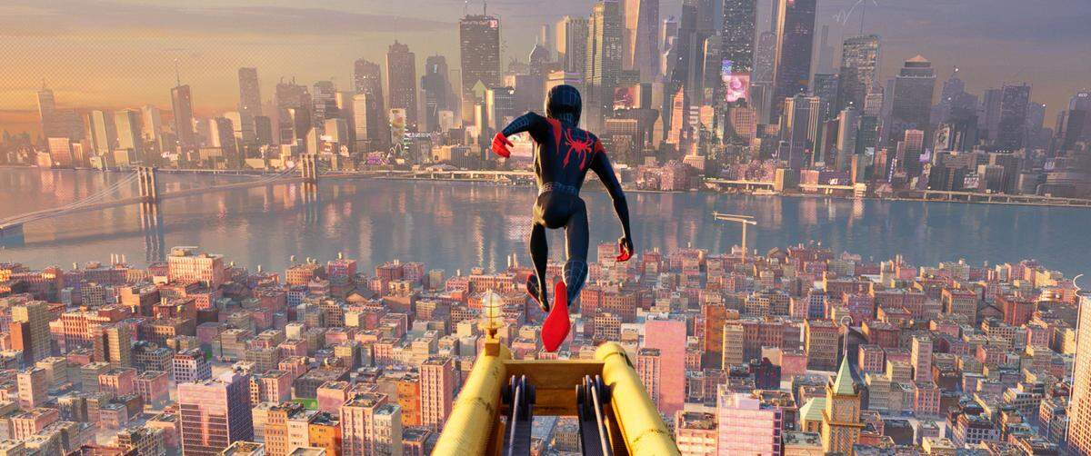 Miles Morales (Shameik Moore) is out to save the world. “Spider-Man: Into the Spider-Verse” is designed to have the feel of a comic book.