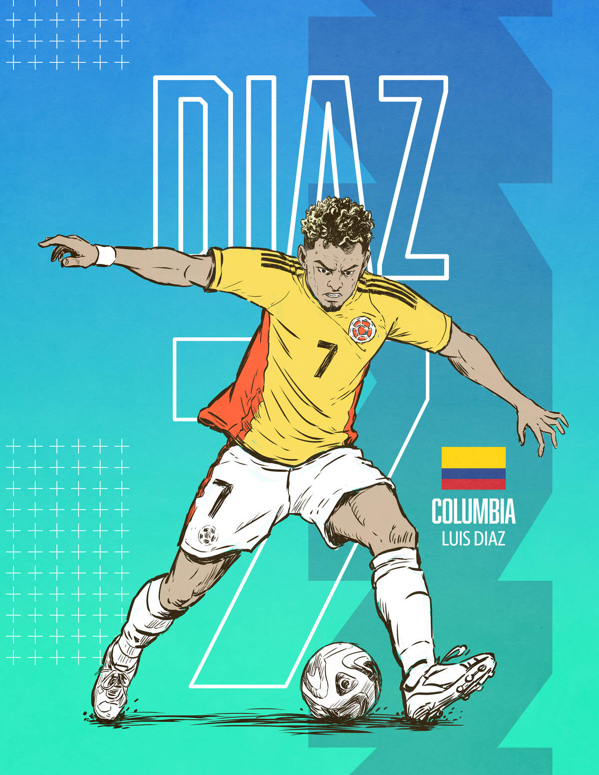 Columbia forward Luis Diaz