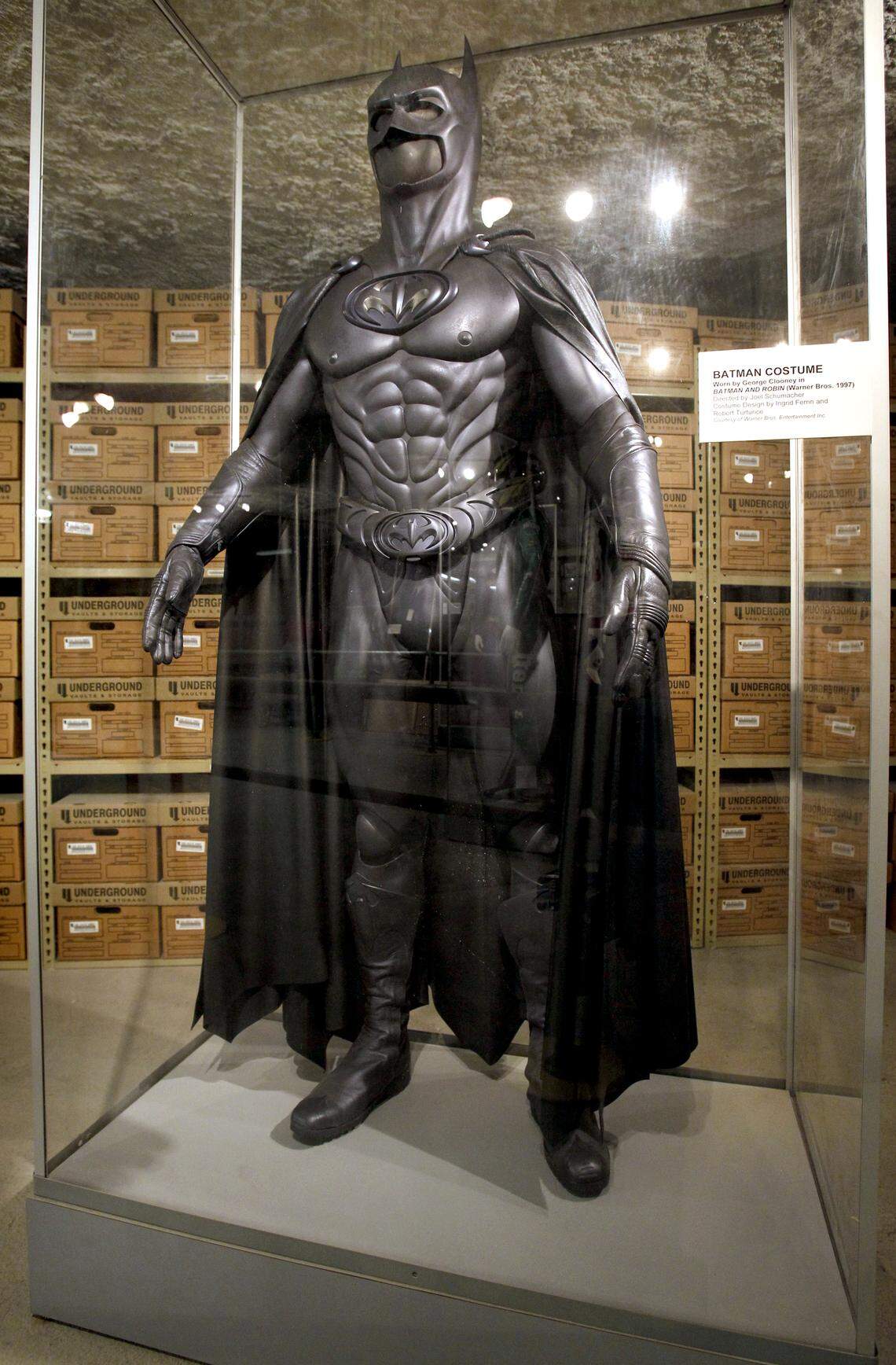 Stored in the underground vault in Hutchinson: A Batman costume worn by George Clooney in the 1997 Warner Bros. film "Batman and Robin."