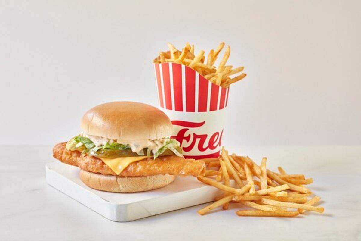 Freddy’s Deluxe Crispy Fish Sandwich will be available through April 22 at participating Freddy’s restaurants nationwide.