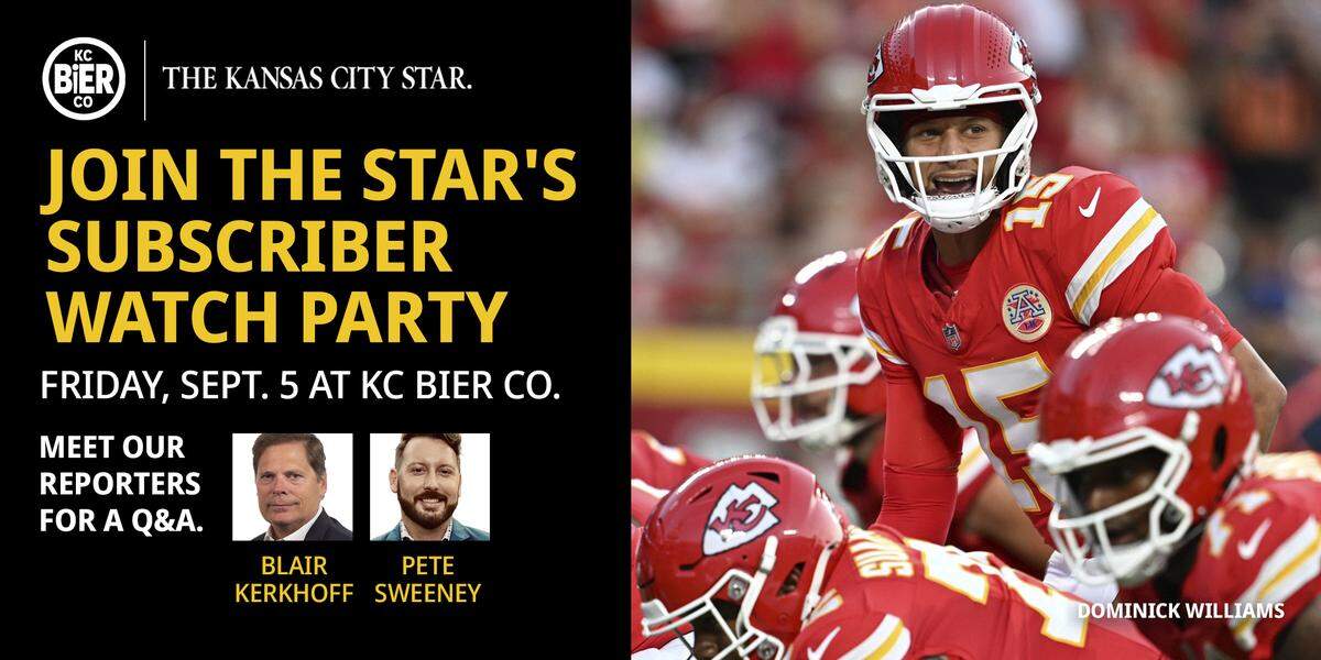 Promotional image for KC Star Subscriber watch party for Chiefs vs. Chargers on Sept. 5, 2025 at KC Bier Co.