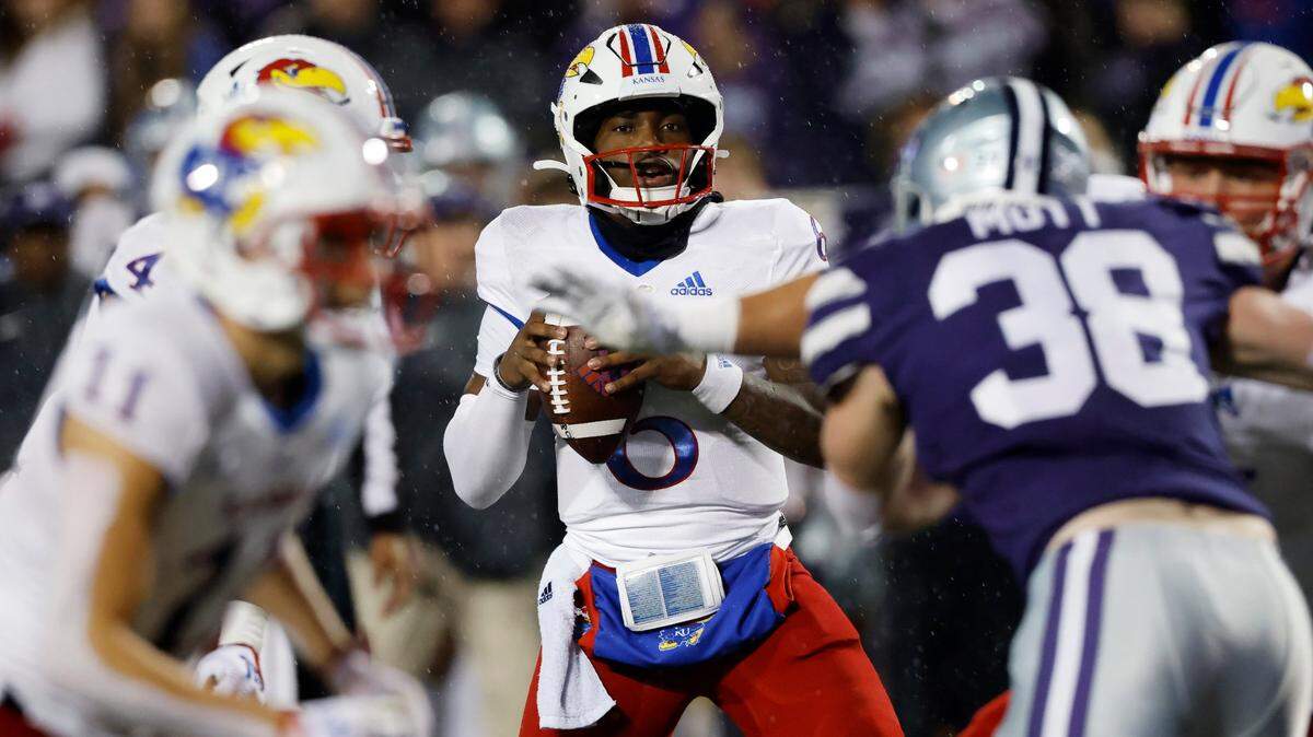 Kansas quarterback Jalon Daniels and his offense should feast against a depleted Arkansas defense.