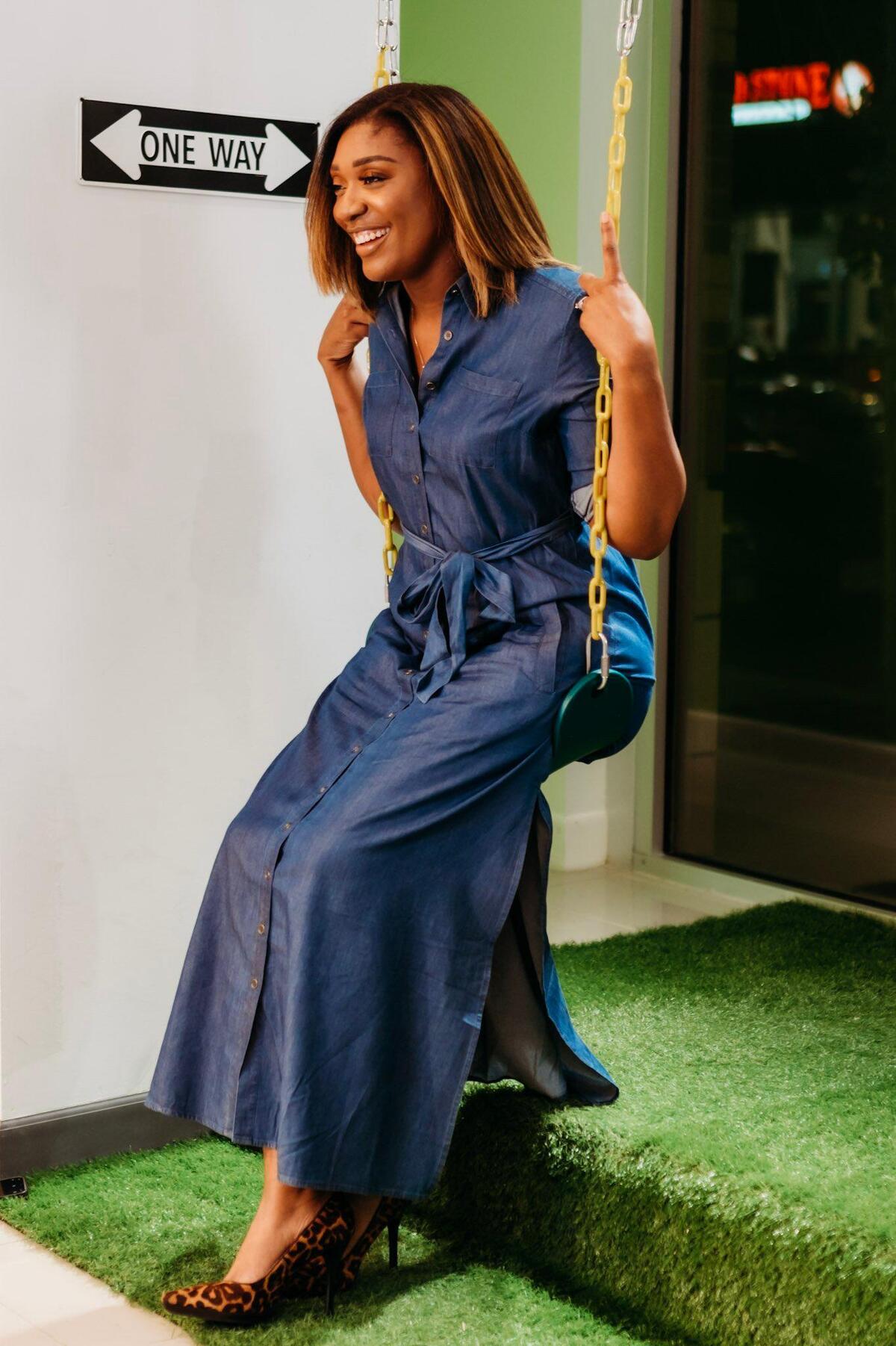 Crystal Everett at Fresh Factory KC for a birthday photoshoot.