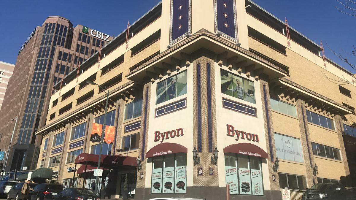 The owners of Byron menswear are having a closing sale. They’ve sold the building, known as the Jack Henry Building, by the Plaza.