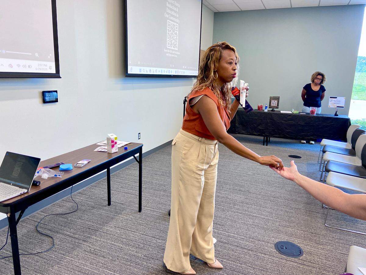 Michelle Williams presents anti-fentanyl workshops called “Support Harm Reduction & Education in Our Community” across the Kansas City metropolitan area.