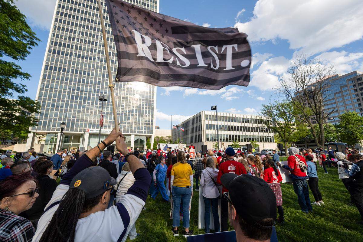 Kansas Citians gathered in Washington Square Park for an International Workers’ Day protest on Friday, May 1. The protest is part of a national strike, calling for people to boycott work, school and spending on May 1.