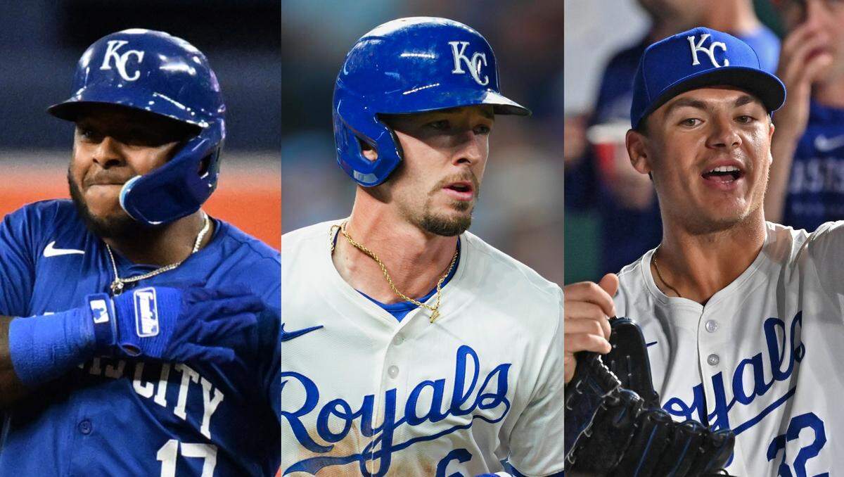 Nelson Velazquez, from left, Drew Waters and Nick Pratto are among the Royals minor-leaguers who have helped the Omaha Storm Chasers reach the Triple-A National Championship Game for the first time since 2011.