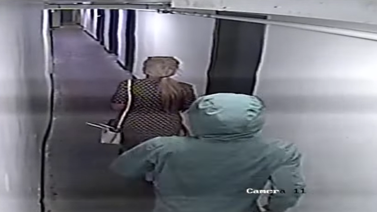 Surveillance video captured an unidentified assailant sneak up behind a woman before brutally attacking her in Philadelphia, Pennsylvania, police said.