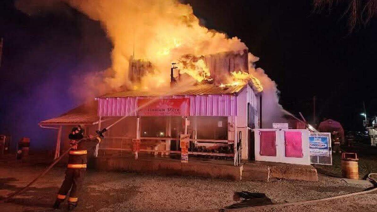 Firefighters battled the blaze at Scott’s Iconium General Store in Missouri’s Ozarks on Sunday, Dec. 22.