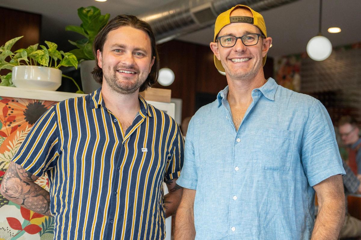 Business partners Jay Sanders, left, and Derick Shackelford opened Wild Child in downtown Shawnee.