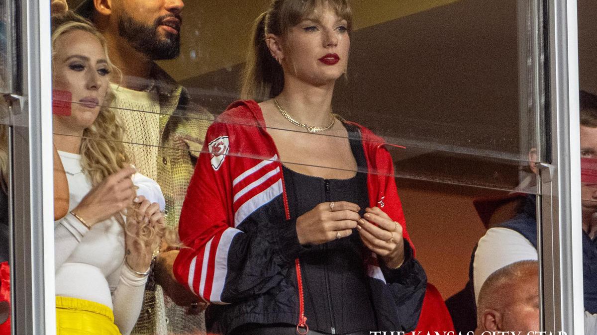 Singer Taylor Swift attends a Kansas City Chiefs NFL football game against the Denver Broncos at GEHA Field at Arrowhead Stadium on Thursday, Oct. 12, 2023, in Kansas City.