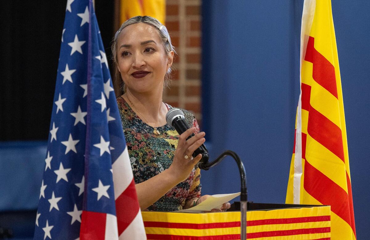 Béty Lê Shackelford, a first generation Vietnamese American, paid tribute to her mother Tina Le.’ Many of the people in attendance fled South Vietnam, including Le’.