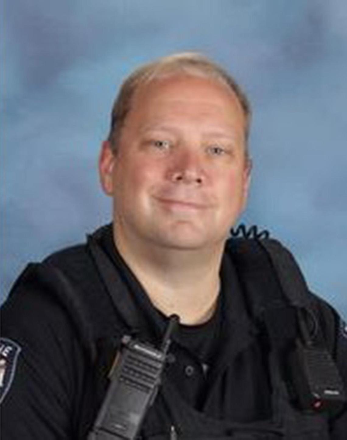 Olathe East High School Resource Officer Erik Clark was shot at the school on March 4, 2022.