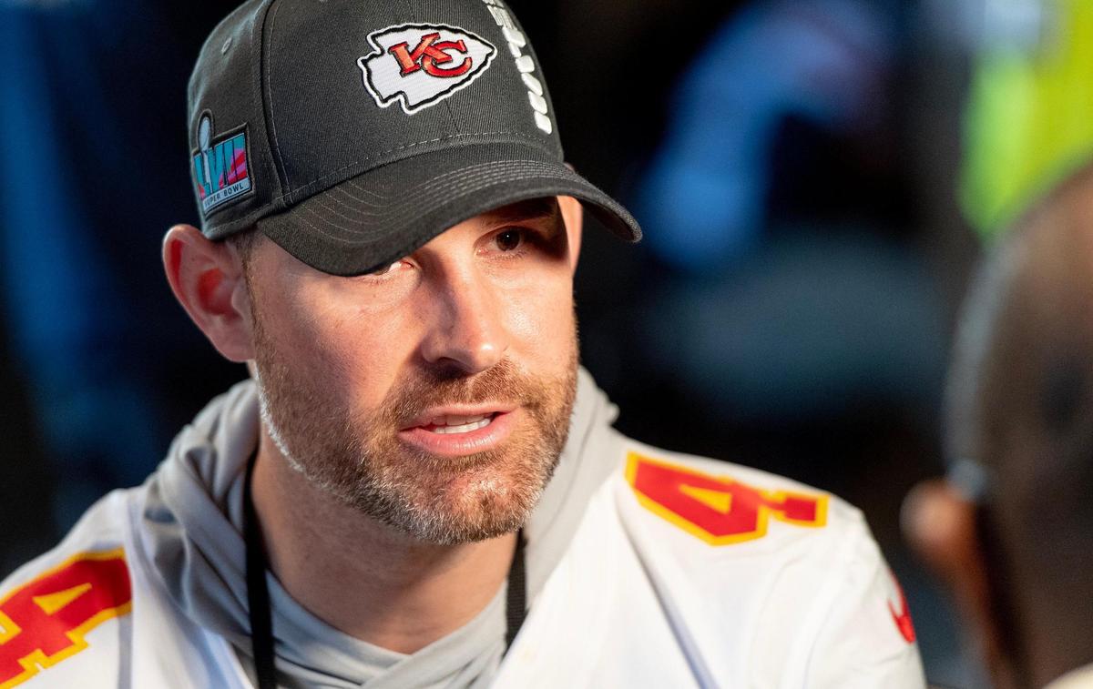 Kansas City Chiefs quarterback Chad Henne speaks during the team’s media availability on Thursday, Feb. 9, 2023, in Scottsdale, Ariz.