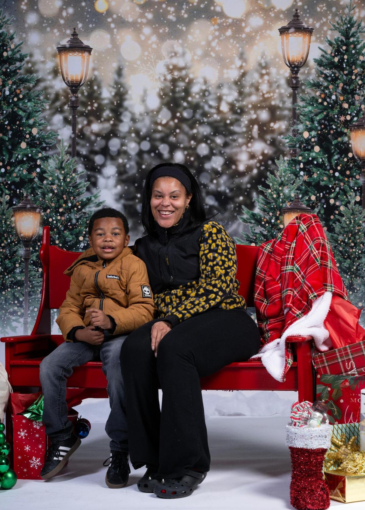 Bentley Johnson and Samone Johnson at the Soul of Santa Breakfast.