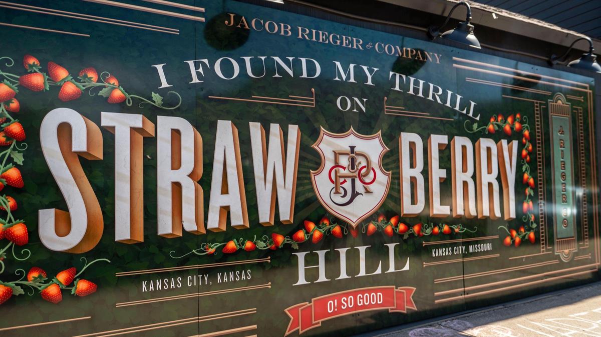 A billboard advertising Strawberry Hill is displayed on the corner of North 6th Street and Central Avenue on Friday, Sep. 30, 2022, in Kansas City, Kansas.