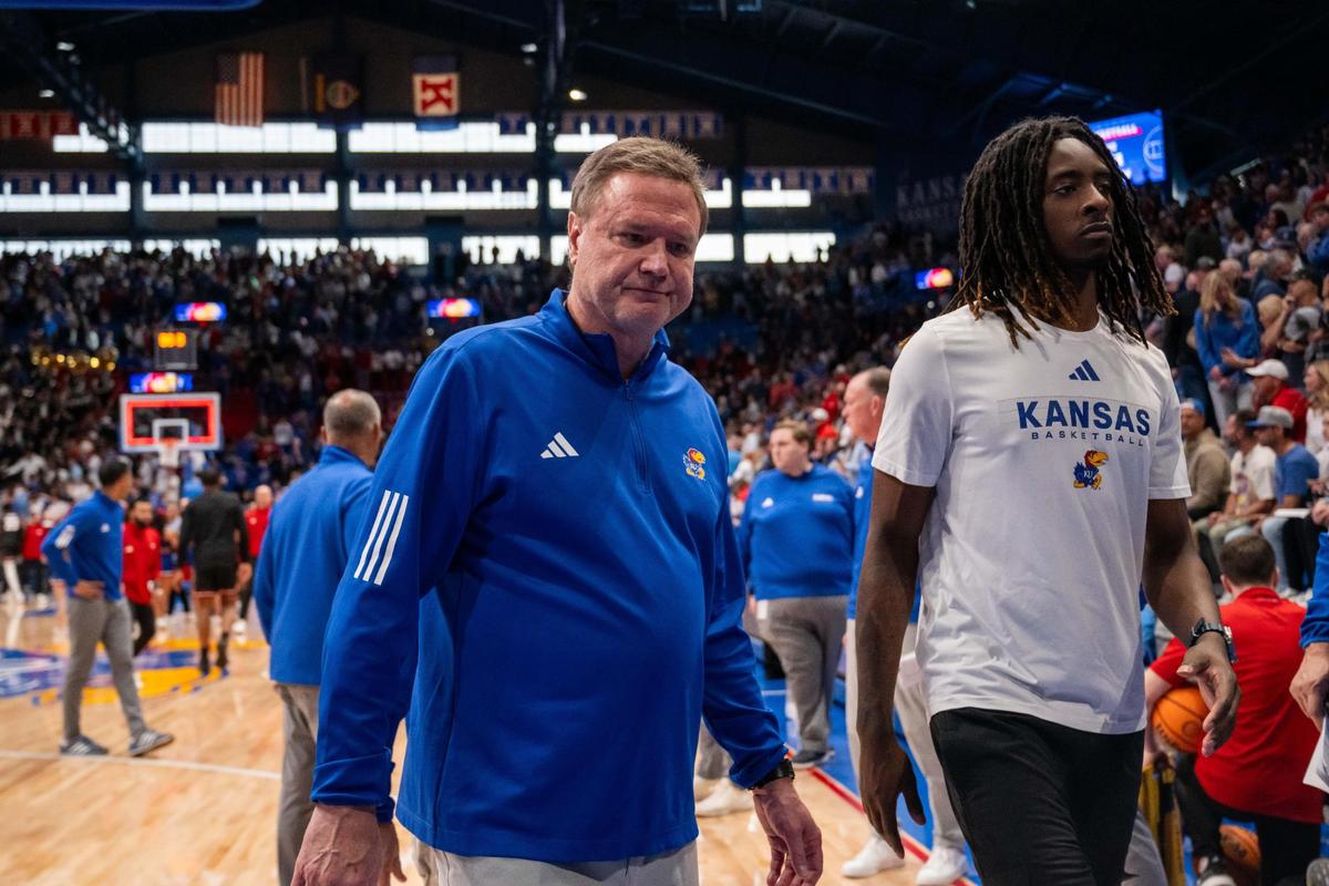 Kansas Jayhawks head coach Bill Self walks off the court after the loss vs. the Texas Tech Red Raiders on Saturday, March 1, 2025, at Allen Fieldhouse.