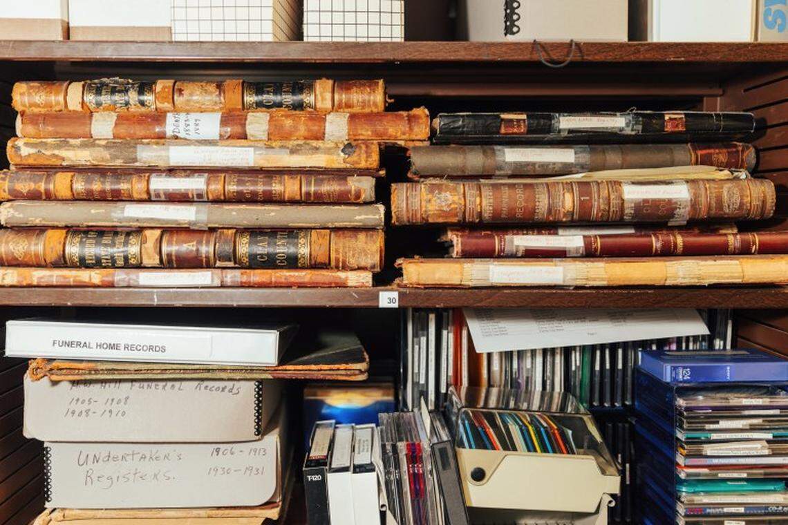 Records and documents fill the shelves of Clay County Archives in Liberty.