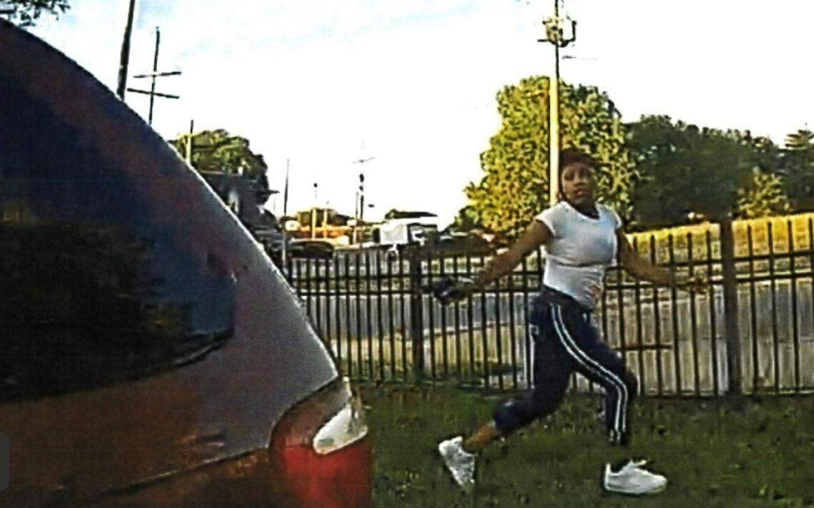Prosecutors released an image showing a woman moments before she was shot by Kansas City police on Friday.