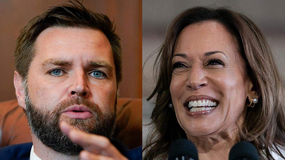 Sen. J.D. Vance and Vice President Kamala Harris