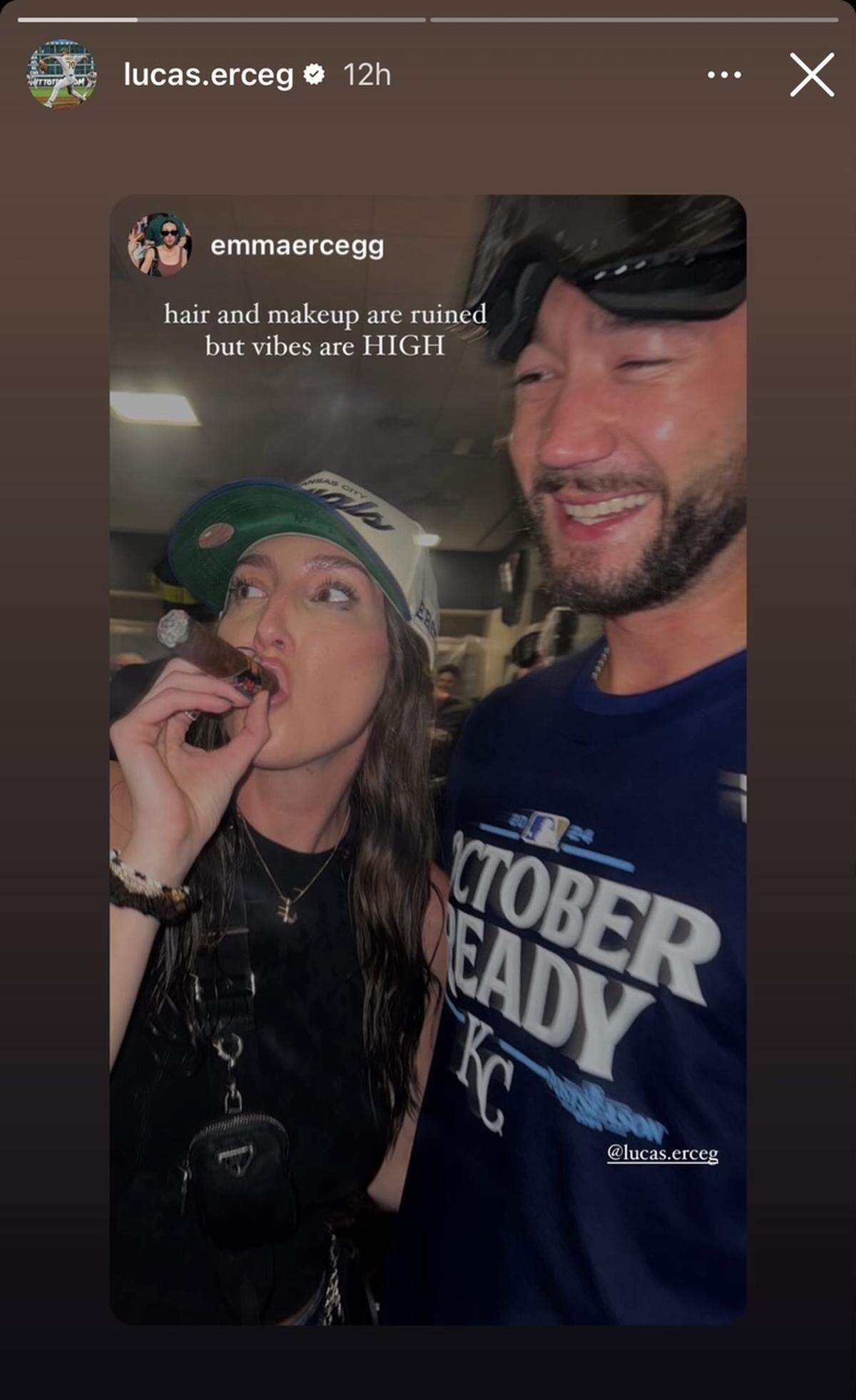 Emma Erceg joined husband Lucas Erceg in the celebration.