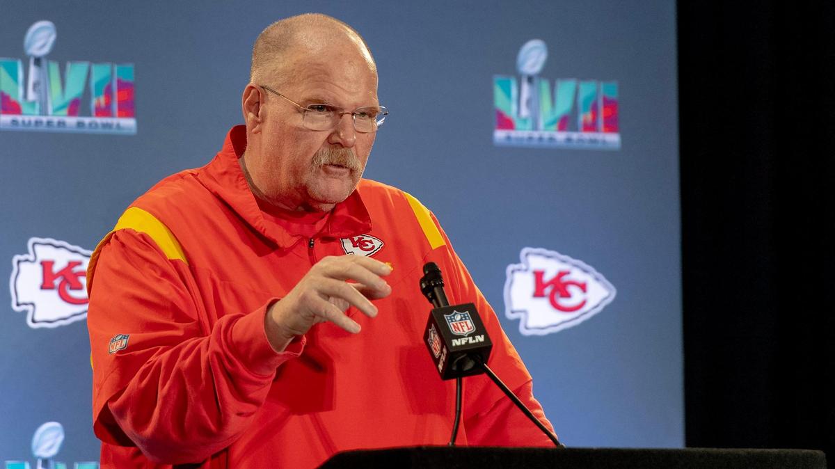 Kansas City Chiefs head coach Andy Reid speaks during the team’s media availability on Thursday, Feb. 9, 2023, in Scottsdale, Ariz.