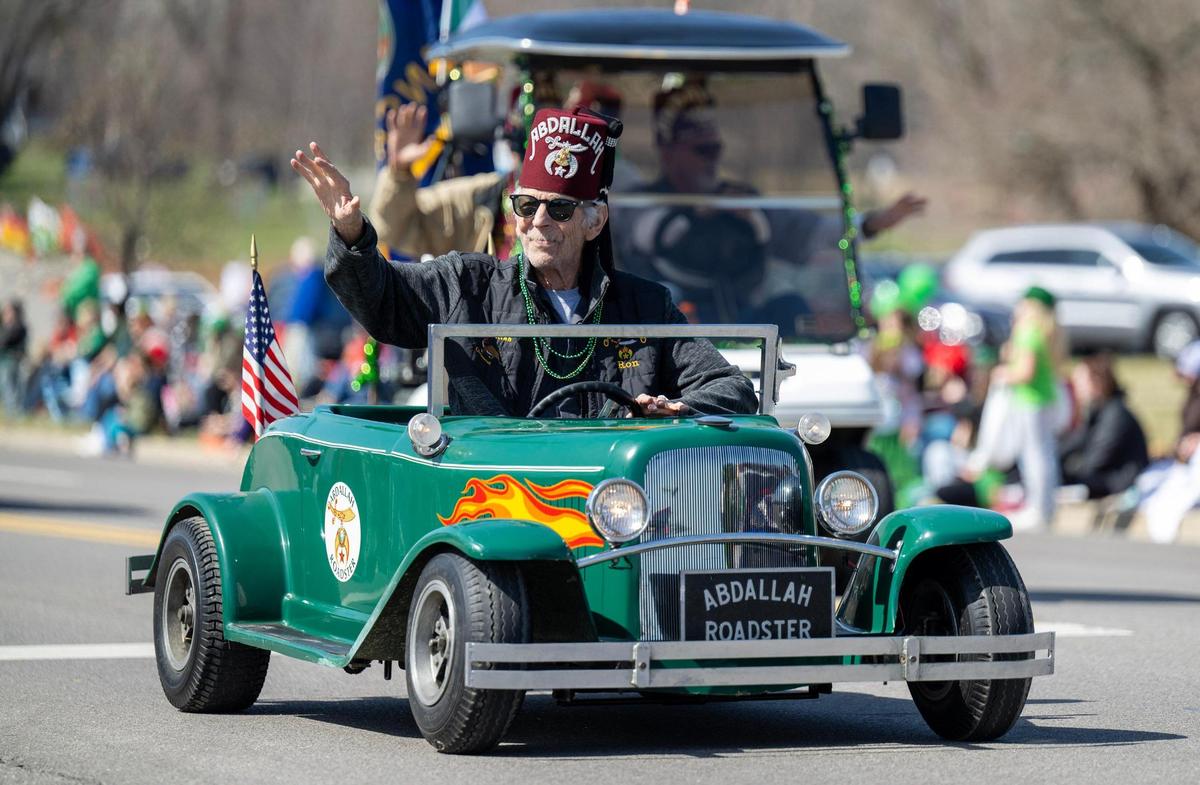 Parade participants tossed candy to the crowds along Johnson Drive on hand to watch the 38th annual Shawnee St. Patrick’s Day Parade on Sunday, March 10, 2024.