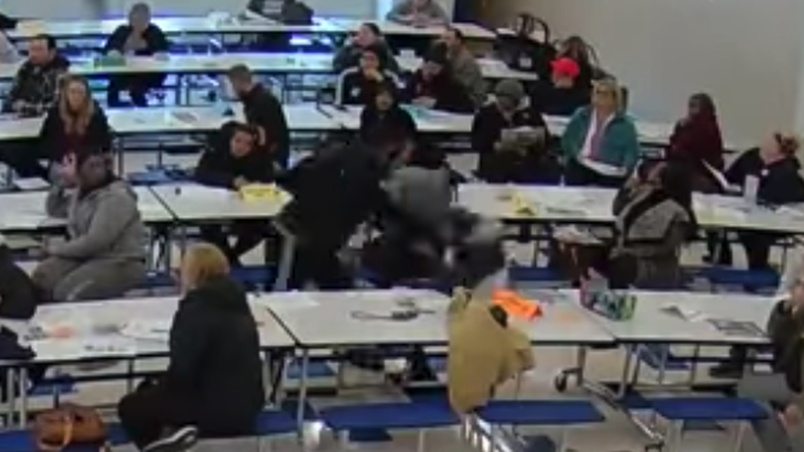 A man punched another man, knocking him unconscious, during a Cub Scouts meeting in Michigan, police say.