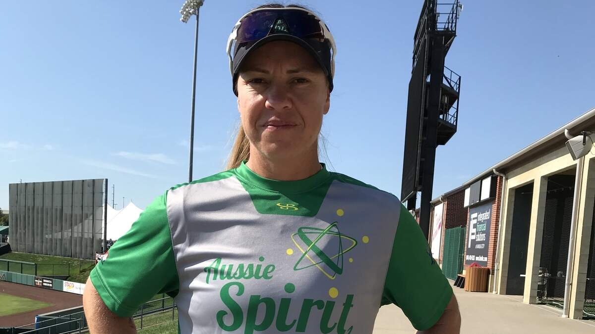 Stacey Porter and the rest of the Aussie Spirit fastpitch team played a pair of games at T-Bones Stadium this week.
