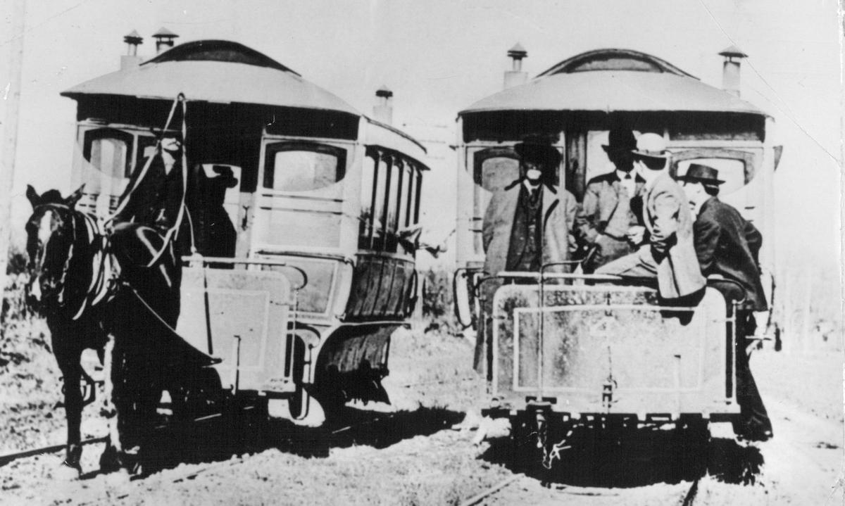 Horse-drawn cars of the Consolidated Line.