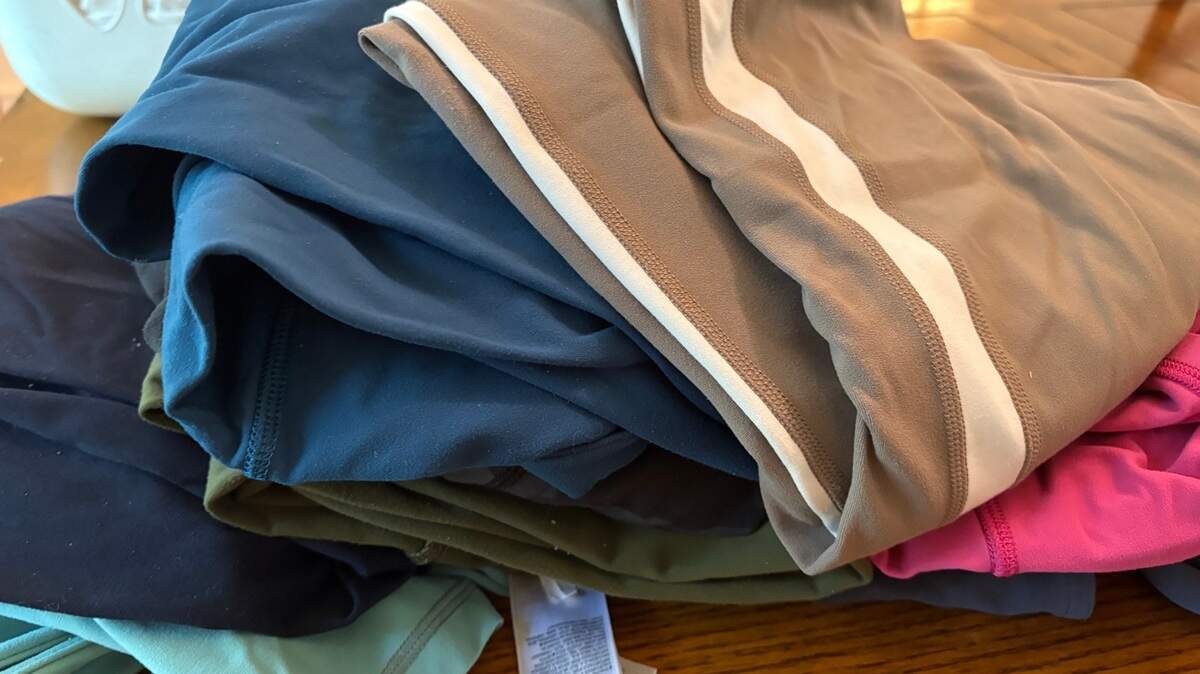 A majority of Sherry Kuehl’s leggings have seen better days — as in, they’ve raised the polyester and polyurethane flag of surrender. That means, it was time to shop.