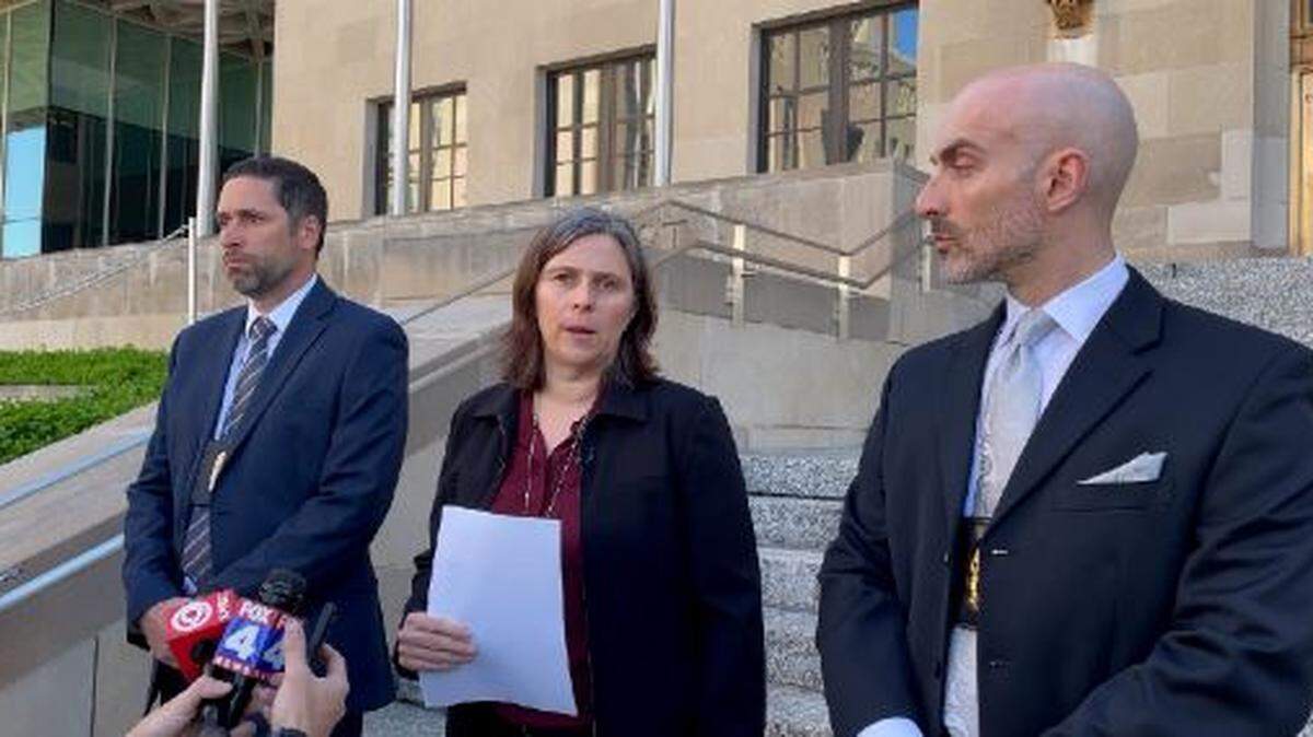Maj. Leslie Foreman, commander of the violent crimes division, center, talks about the revival of the Kansas City Police Department’s missing persons unit. 
