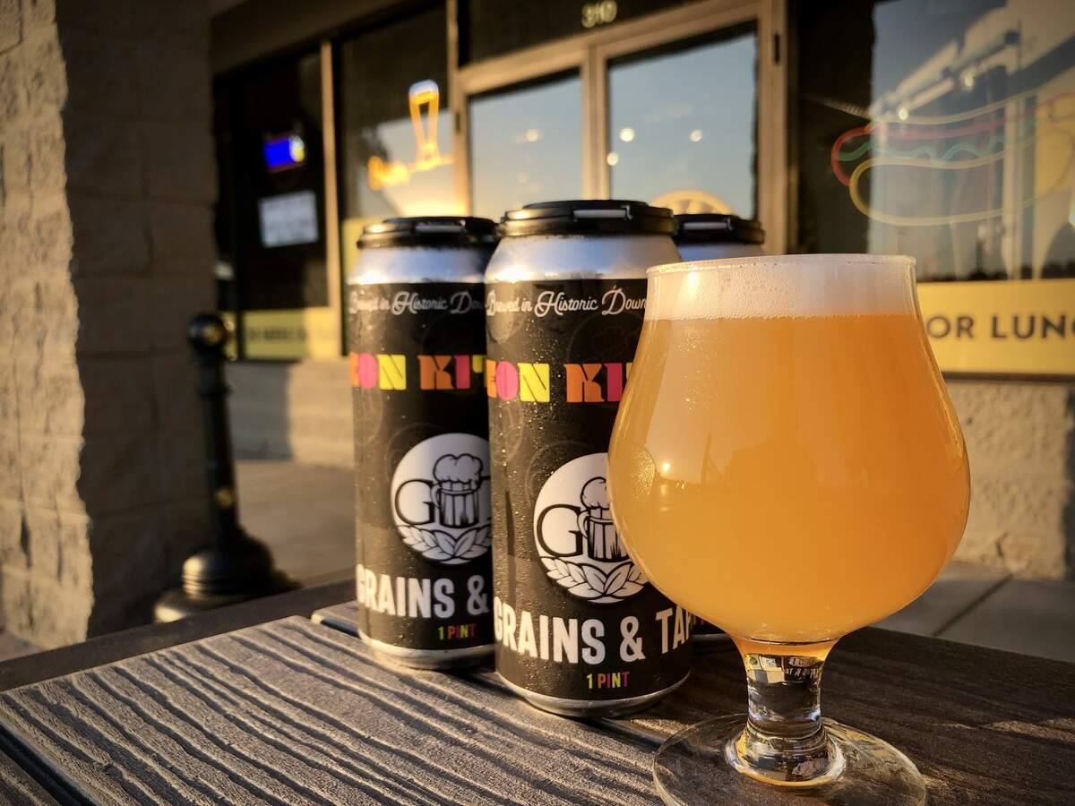 Neon Kittens, an IPA, is one of the popular Grains and Taps brews on tap.