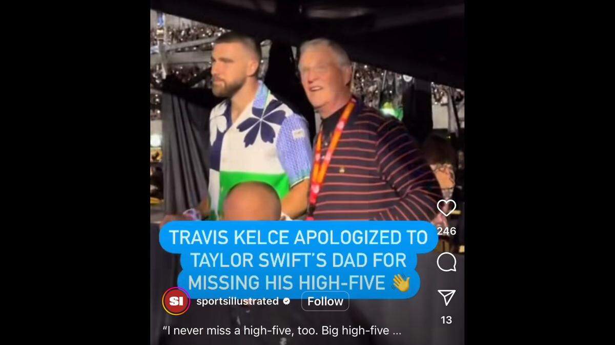 Kansas City Chiefs star Travis Kelce wore a one-of-a-kind shirt by J. Logan Home to girlfriend Taylor Swift’s show in Argentina. He watched the concert with her father, Scott Swift.