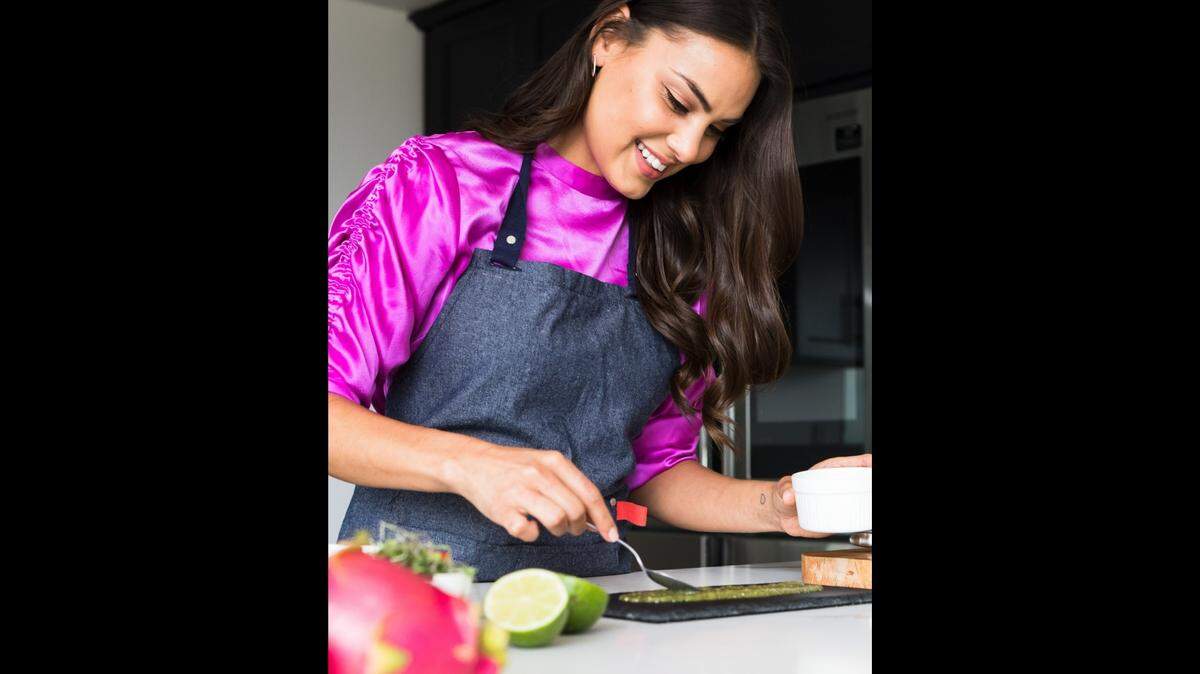 Chef Pyet Stephanie DeSpain cooks in 2020 in Los Angeles.