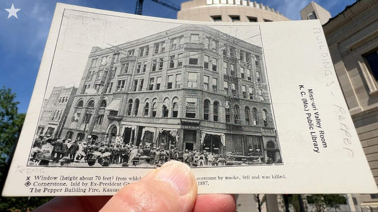 Postcards commemorated a 1907 fire that scorched this historic KC building
