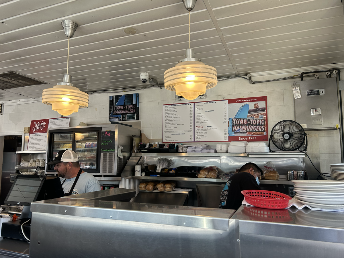 Baltimore Avenue location manager Misty Waite said Town Topic has mostly stayed the same since its founding more than 80 years ago, including its burger patties, which are still smashed thin and fried with crisp edges.