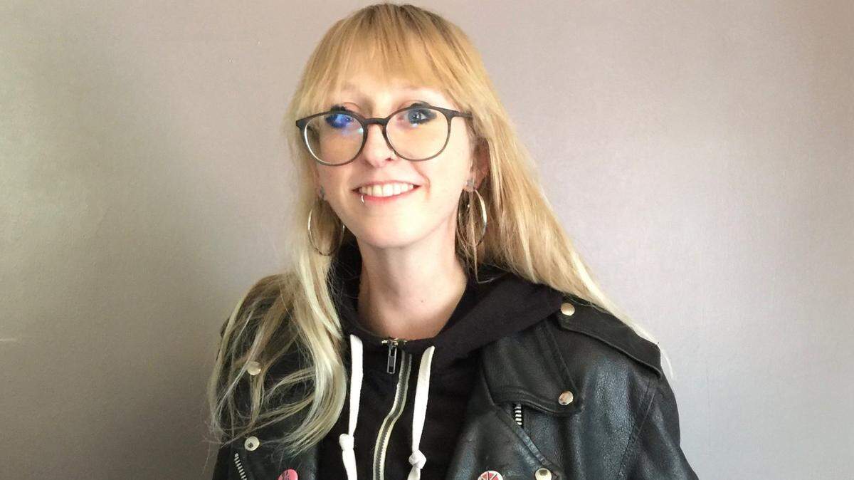 Britt Adair, photographed at KKFI in 2019.
