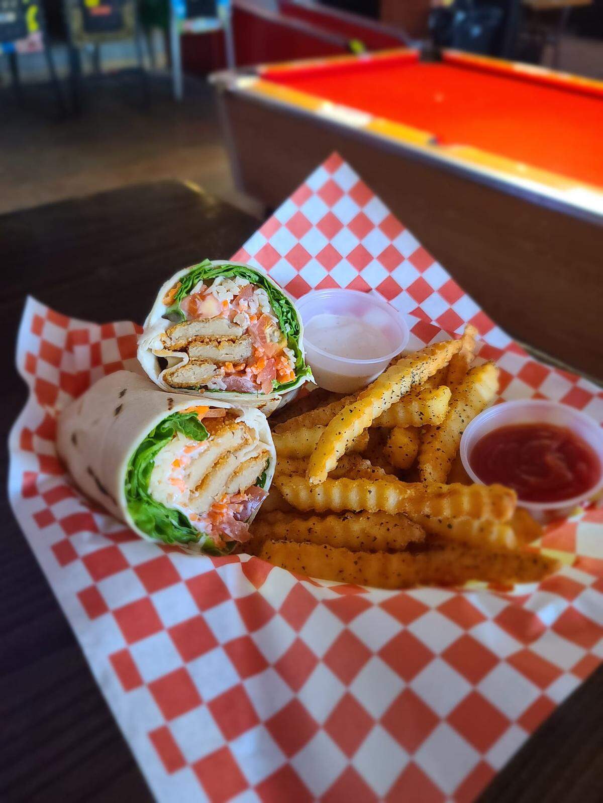 Gambal’s new vegan Chick’n Ranch Wrap with Boca Chik’n.