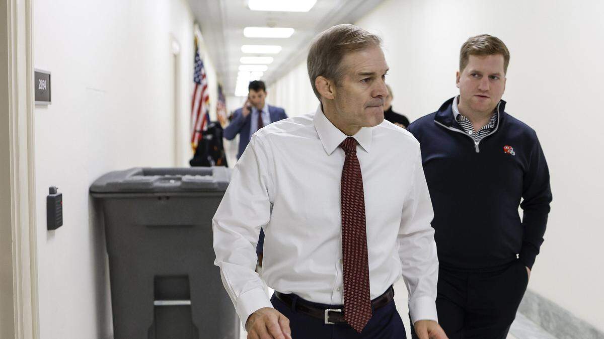 U.S. Rep. Jim Jordan (R-Ohio) leaves his office in the Rayburn House Office Building on Oct. 16, 2023, in Washington, D.C. The House of Representatives is expected to vote on a replacement for former Speaker Kevin McCarthy (R-Calif.). (Anna Moneymaker/Getty Images/TNS)