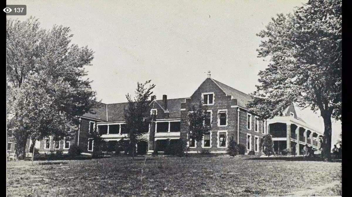Ray researches the historical sites and presents old documents and photos, like this one of the former Odd Fellows Home on the grounds of Liberty’s Belvoir Winery and Inn, along with her stories.