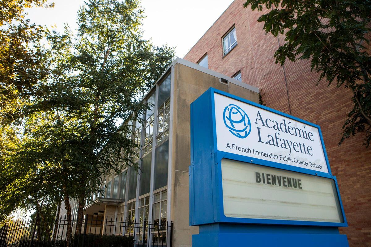 Academie Lafayette operates its middle school at the old Derrick Thomas school building on Armour Boulevard and next fall will add an International Baccalaureate high school there.